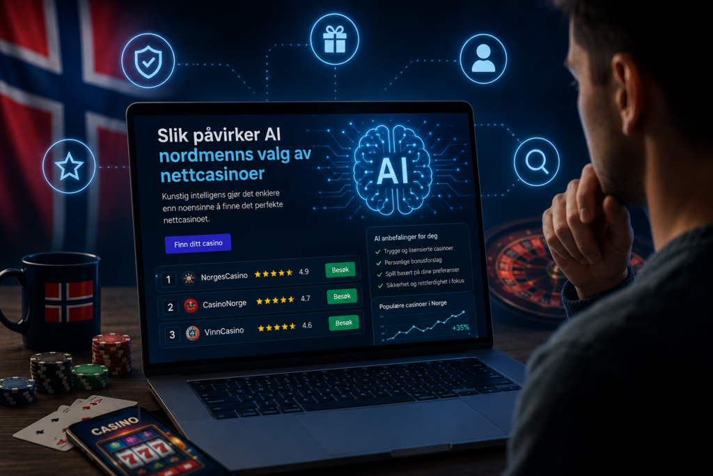 Slik påvirker AI nordmenns valg av nettcasinoer